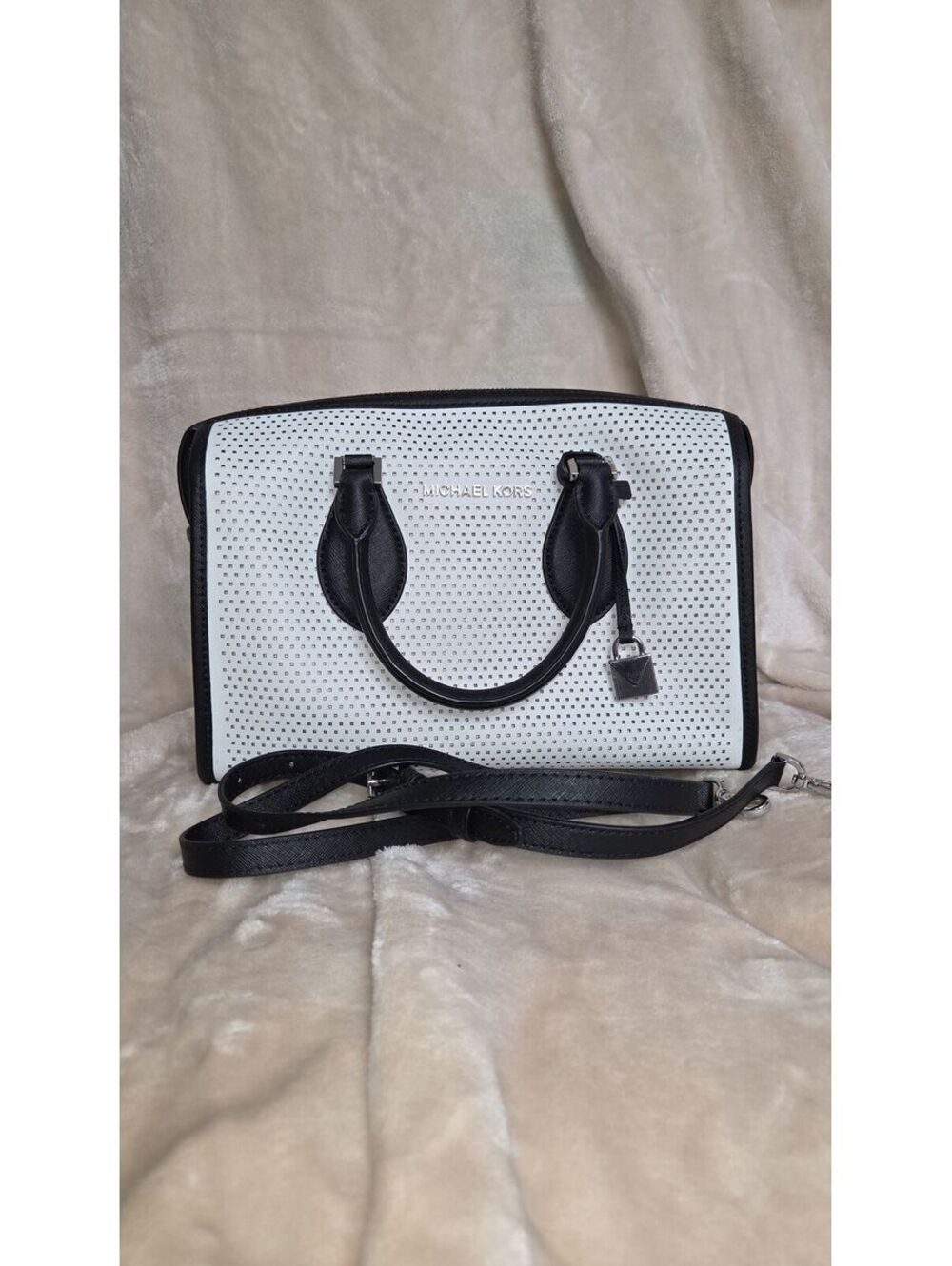 54. Michael Kors LACEY black white Satchel/Duffle bag